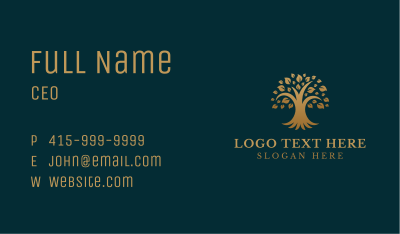 Golden Tree Plant Business Card Image Preview