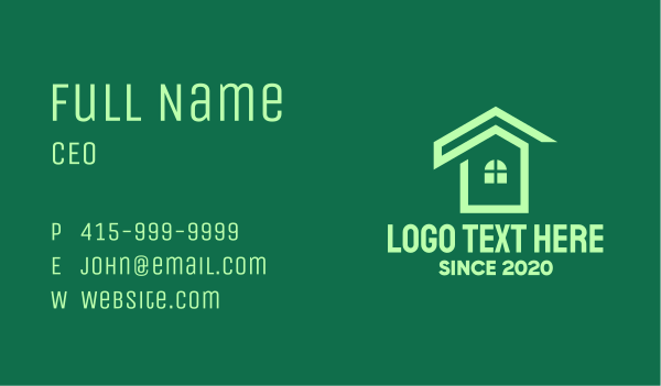 Green Real Estate Home Business Card Design Image Preview