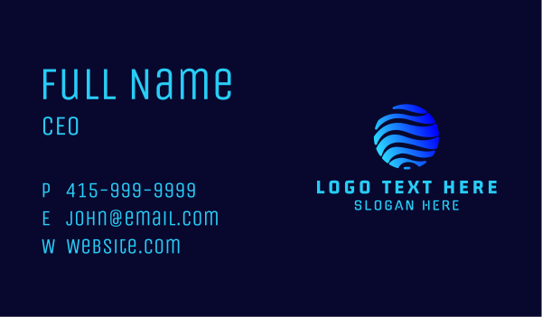 Gradient Sphere Globe Business Card Design Image Preview