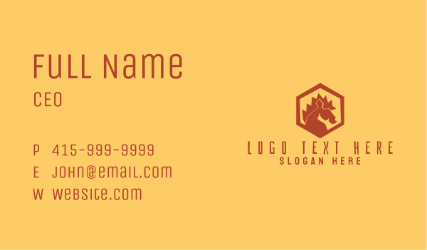 Red Horse Hexagon Business Card Design Image Preview