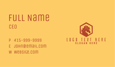 Red Horse Hexagon Business Card Image Preview