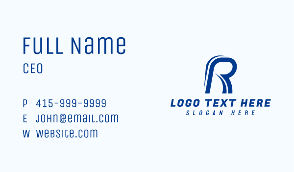 Automotive Race Letter R Business Card Design Image Preview