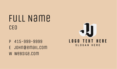 J & J Monogram Business Card Image Preview