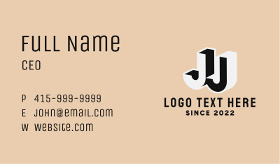 J & J Monogram Business Card