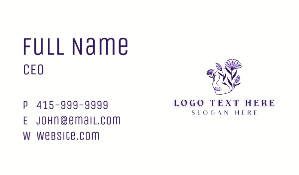 Floral Woman Skincare Business Card Design Image Preview