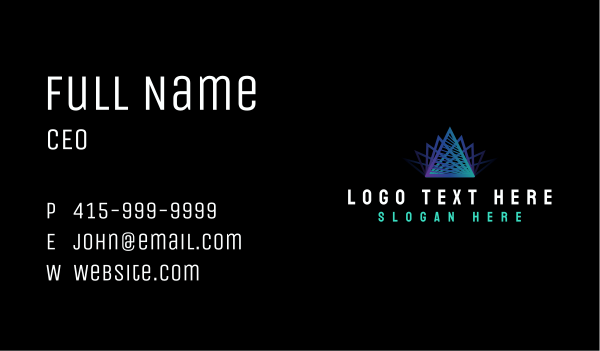 Premium Tech Pyramid Business Card Design