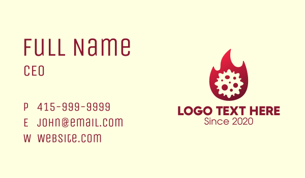 Red Fiery Virus Business Card Design Image Preview
