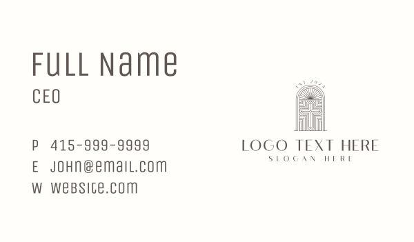 Religious Cross Parish Business Card Design Image Preview