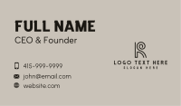 Black Curly Letter R Business Card Image Preview