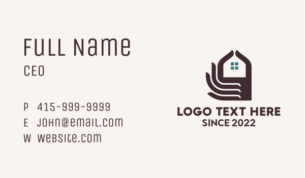 Hand House Realty Contractor  Business Card Design Image Preview