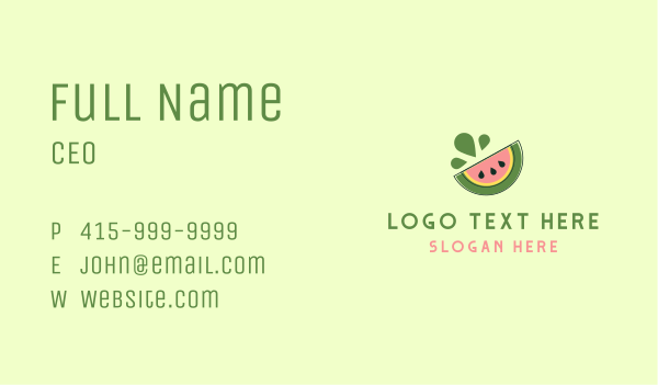 Watermelon Fruit Splash Business Card Design Image Preview