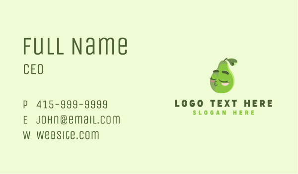Green Pear Fruit  Business Card Design Image Preview