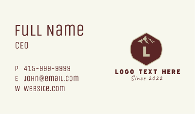 Travel Mountain Letter Business Card Image Preview