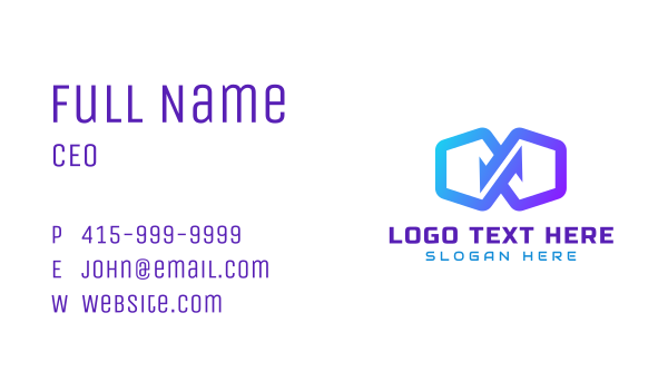 Gradient Infinite Software Business Card Design Image Preview