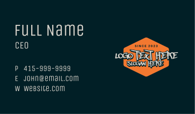 Freestyle Graffiti Emblem Wordmark Business Card Image Preview