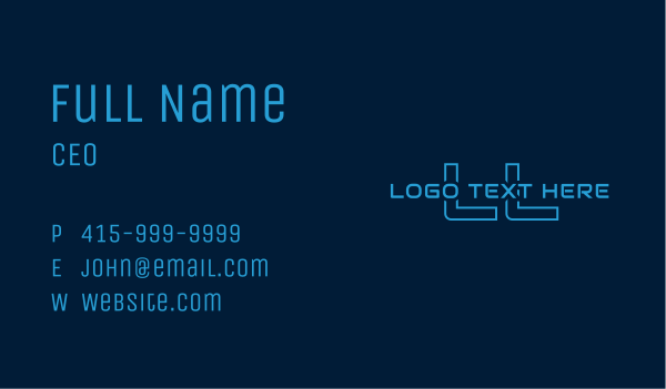 Techy Neon Lettermark Business Card Design Image Preview