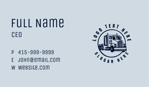 Blue Flatbed Truck Business Card Design Image Preview