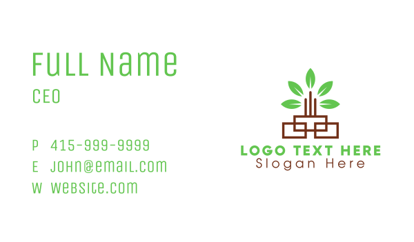 Green Leaf Tower Business Card Design Image Preview