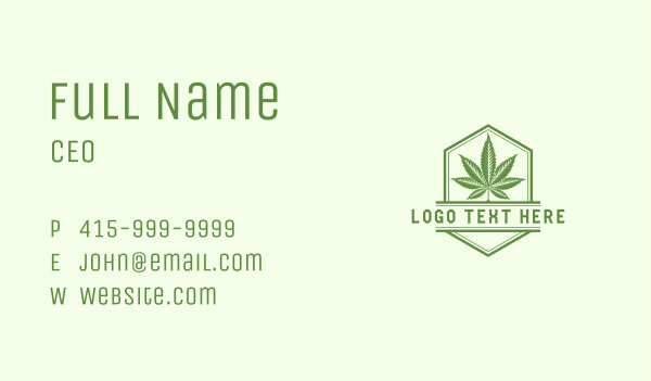 Green Cannabis Leaf Business Card Design Image Preview
