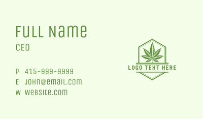Green Cannabis Leaf Business Card Image Preview