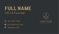 Golden Floral Key Business Card Image Preview