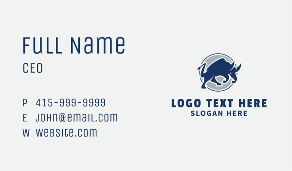 Angry Bull Emblem Business Card Design Image Preview