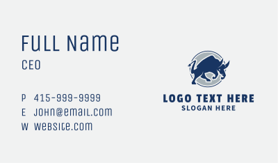 Angry Bull Emblem Business Card Image Preview