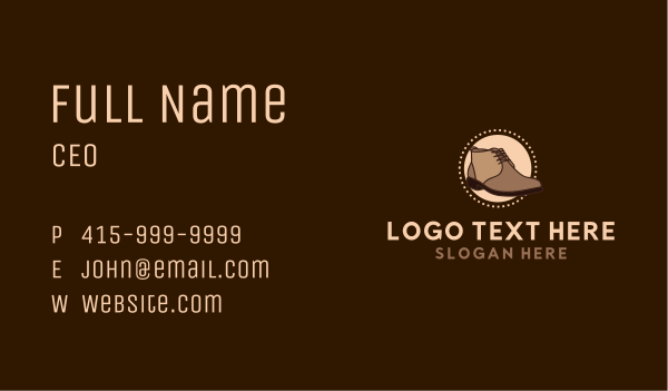 Handmade Leather Footwear Business Card Design Image Preview