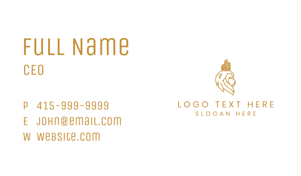 Lion City Crown Business Card Design Image Preview