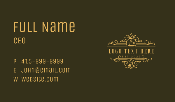 Luxury Cafe Bistro Business Card Design Image Preview