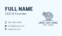 Cute Round Elephant Business Card Preview