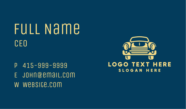 Old School Car Style Business Card Design Image Preview