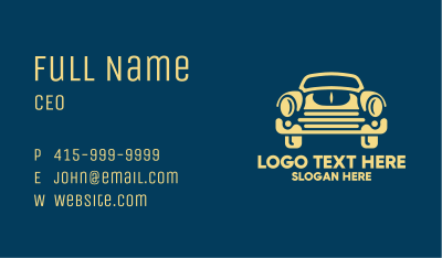 Old School Car Style Business Card