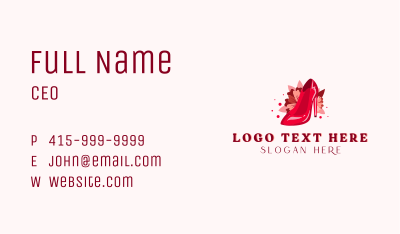 Floral High Heels Shoe Business Card Image Preview