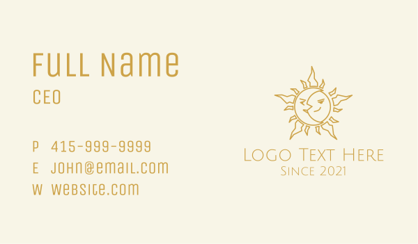 Merged Moon and Sun  Business Card Design Image Preview