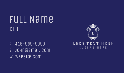Crown Wreath Regal Shield Business Card Image Preview