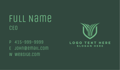 Green Grass Shield Business Card Image Preview
