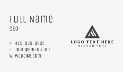 Triangle Business Letter M Business Card Image Preview