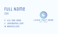 Blue Clock Emblem  Business Card Image Preview