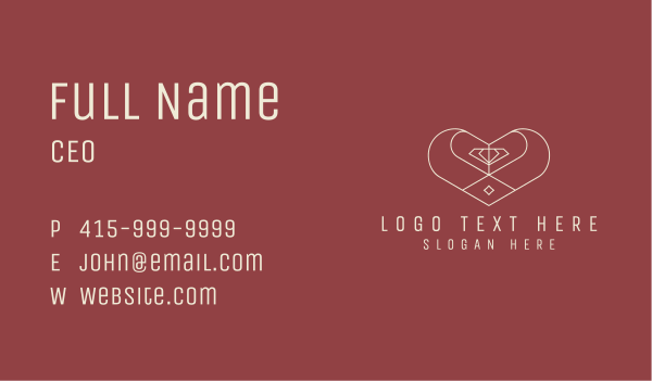 Heart Diamond Jewelry Business Card Design Image Preview