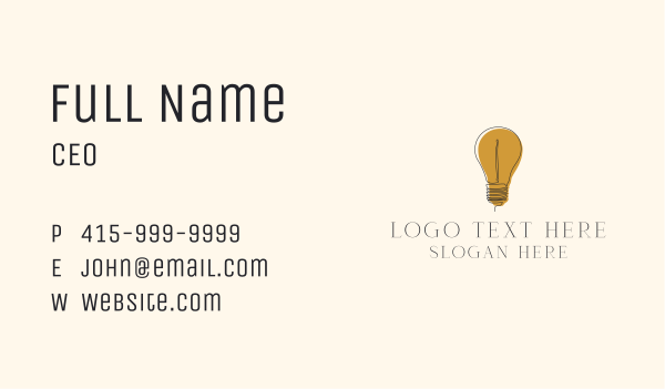 Electrical Incandescent Bulb Business Card Design Image Preview