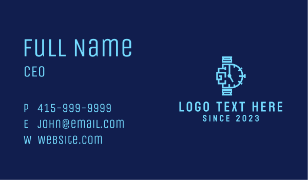Blue Watch Letter D Business Card Design Image Preview