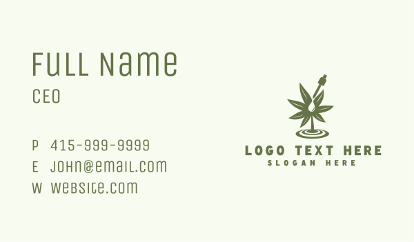 Marijuana Extract Dropper Business Card Design Image Preview