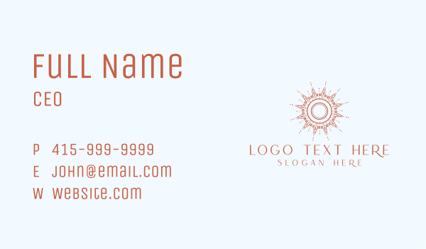 Elegant Sunray Ornament Business Card Design Image Preview