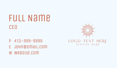 Elegant Sunray Ornament Business Card Image Preview
