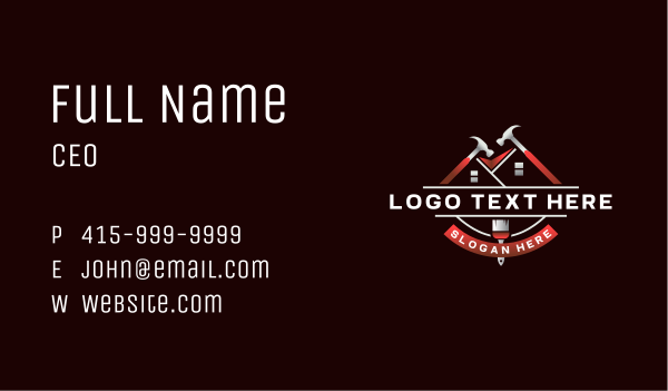 Hammer Paintbrush Maintenance Business Card Design Image Preview