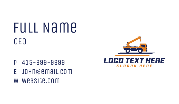 Industrial Tow Truck Business Card Design Image Preview
