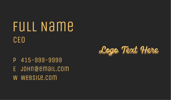 Yellow Cursive Business Business Card Design Image Preview