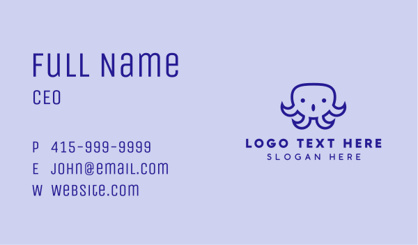Talking Octopus Business Card Design Image Preview