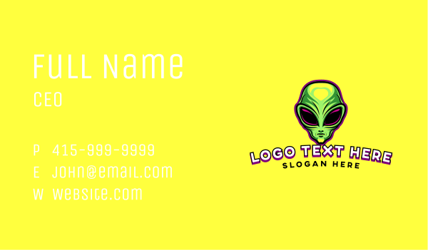 Alien Martian Gaming Business Card Design Image Preview